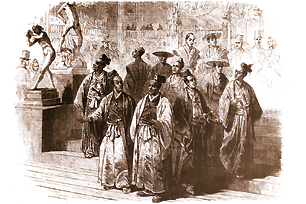1862（文久2）年、ロンドン万国博覧会での遣欧使節団　「イラストレイテッド・ロンドン・ニューズ」より