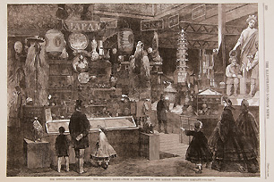 At the London Exposition, a collection of Rutherford Alcock, the British minister to Japan, was exhibited From "The Illustrated London News"