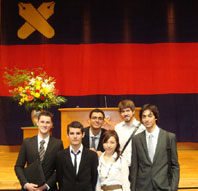 Entrance ceremony at Keio University with other double degree students from Ecole Centrale de Nantes