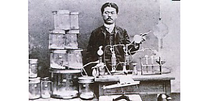 <1>ドイツのローベルト･コッホ研究室で破傷風の研究に携わる北里柴三郎　1889(明治22)年